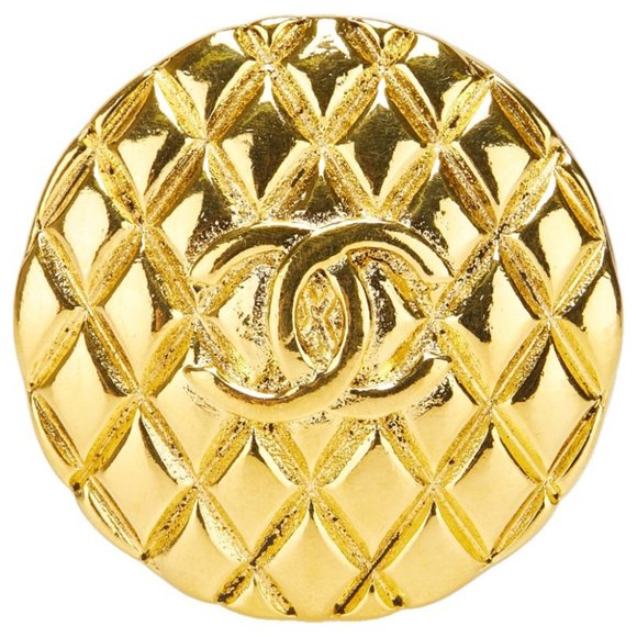 CHANEL Vintage Gold Logo Brooch - Picture 1 of 4